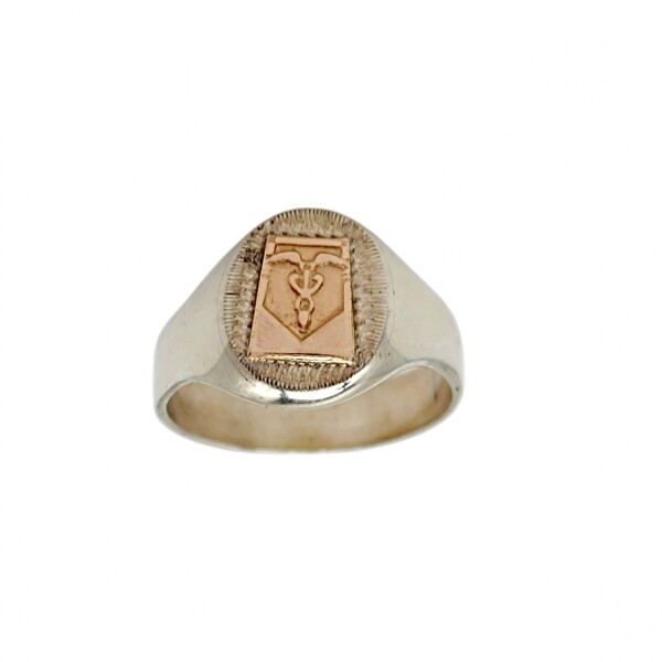 Anillo Profesión Contador - Plata y Oro-Sin Piedra-AP5939 ap5939