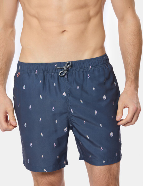 SHORT DE BAÑO ESTAMPADO Azul