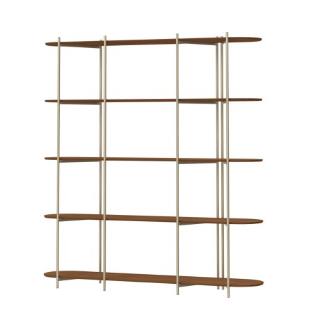 ESTANTERÍA/BIBLIOTECA/DIVISOR MDF-Y-ACERO NATURAL-BEIGE AMAYA CHAMPAGN