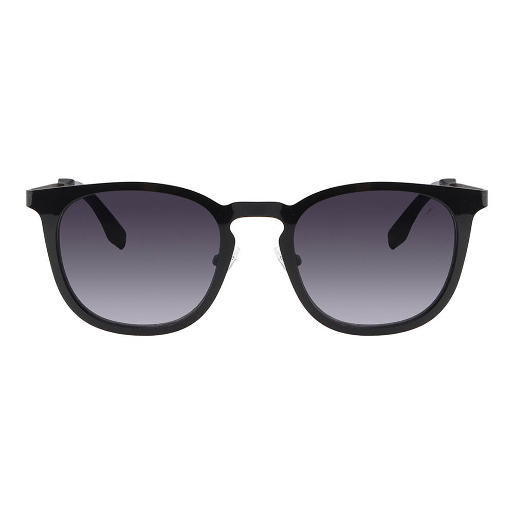 Lentes De Sol One Piece Redondo De Acero Inoxidable Degradado/Negro