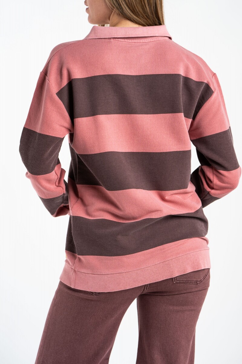 Sweater Polo Rayas Burdeos