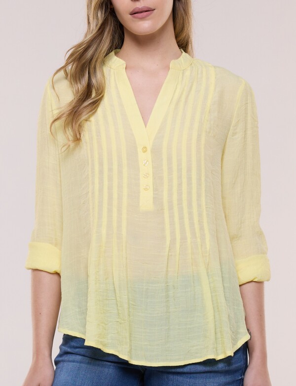 Blusa Delantera Plisada AMARILLO