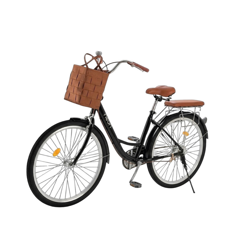 Bicicleta Urbana Rodado 26 con Canasto Vintage Negro