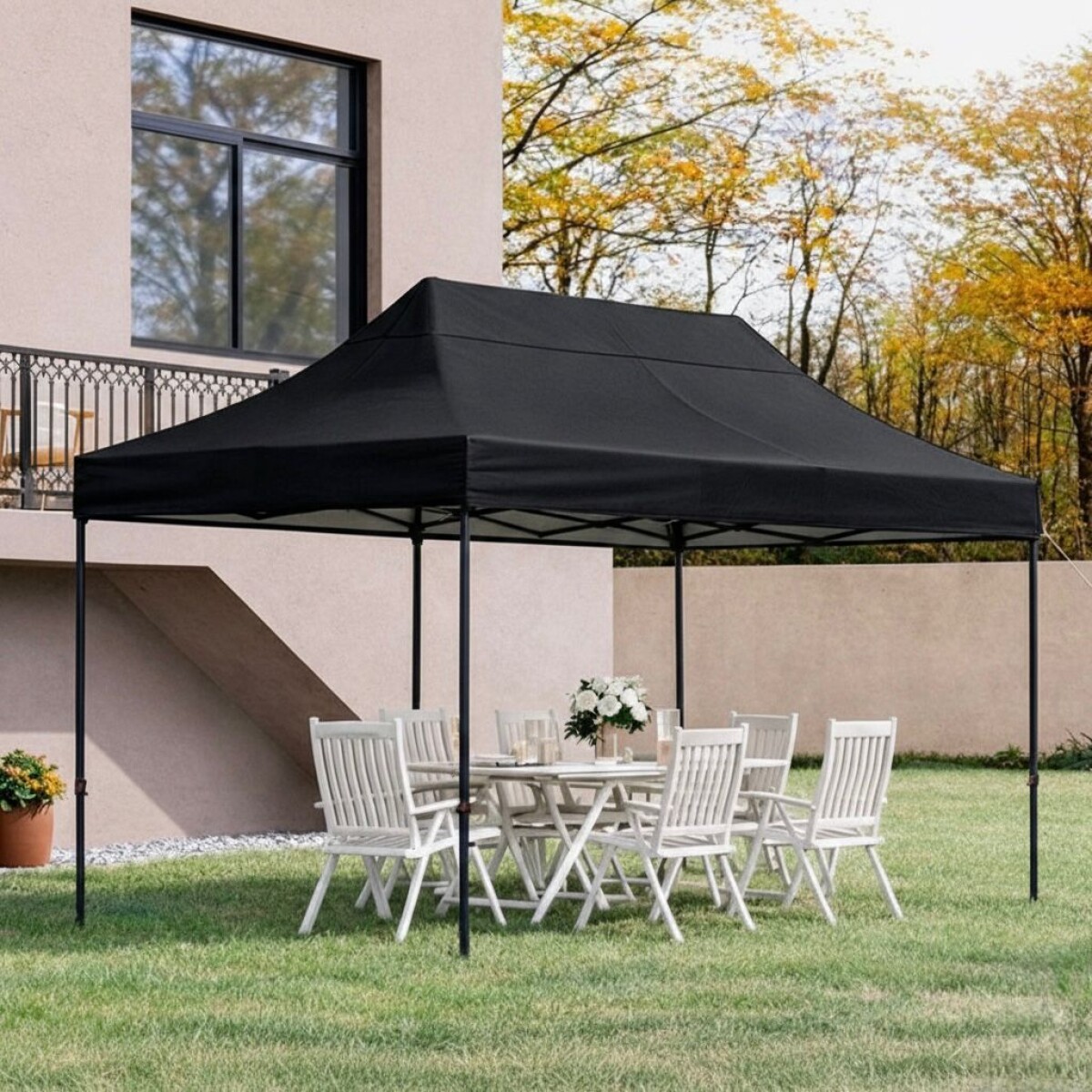 Gazebo plegable para exterior 2m x 3m | Negro 