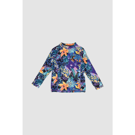 Tshirt manga larga print 2-10a Neon flowers