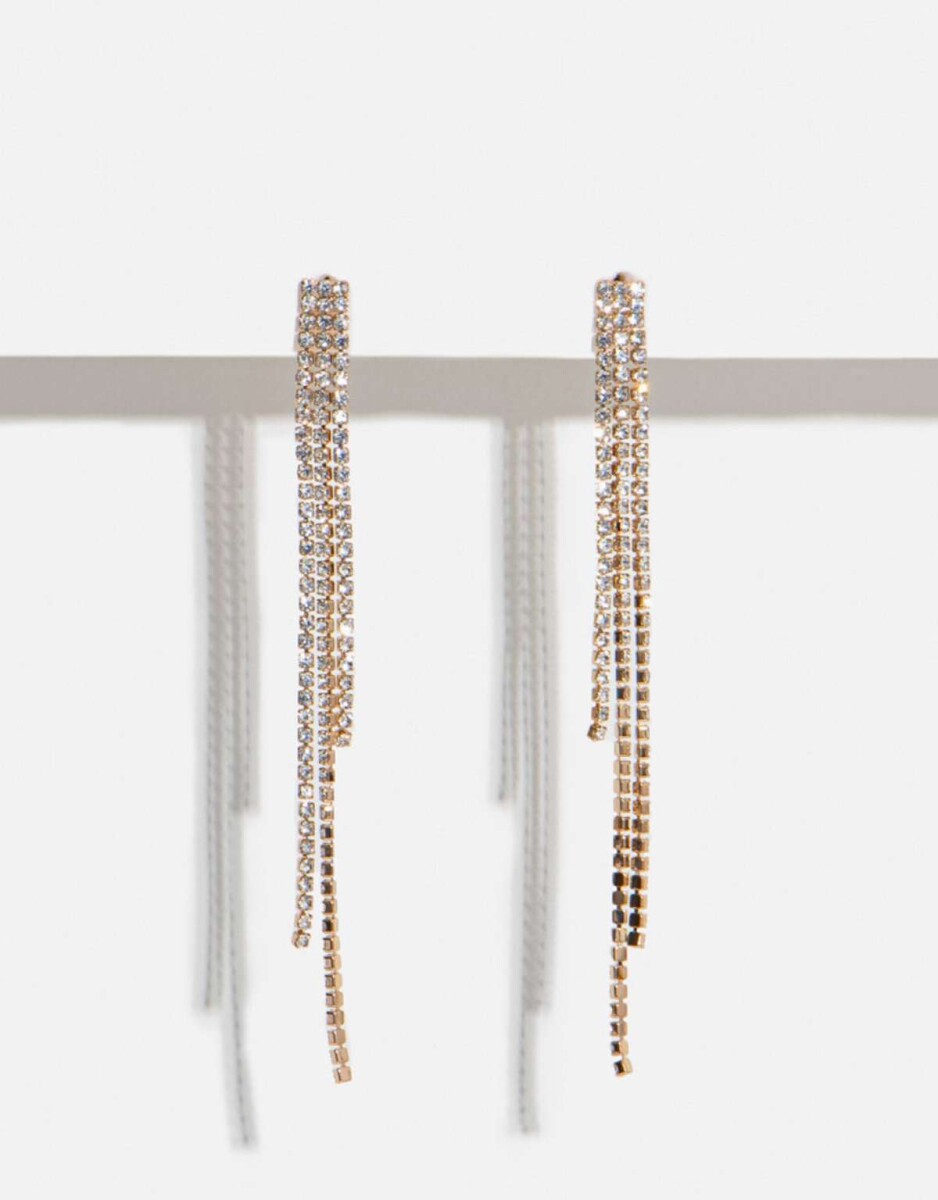 Aros Largos Con Strass - Cristal 