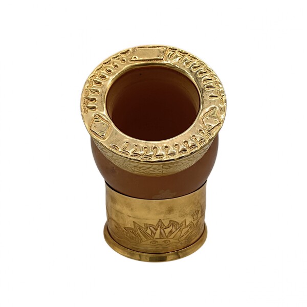 MATE IMPERIAL ALPACA BAÑADA EN ORO 15 marrónuniforme