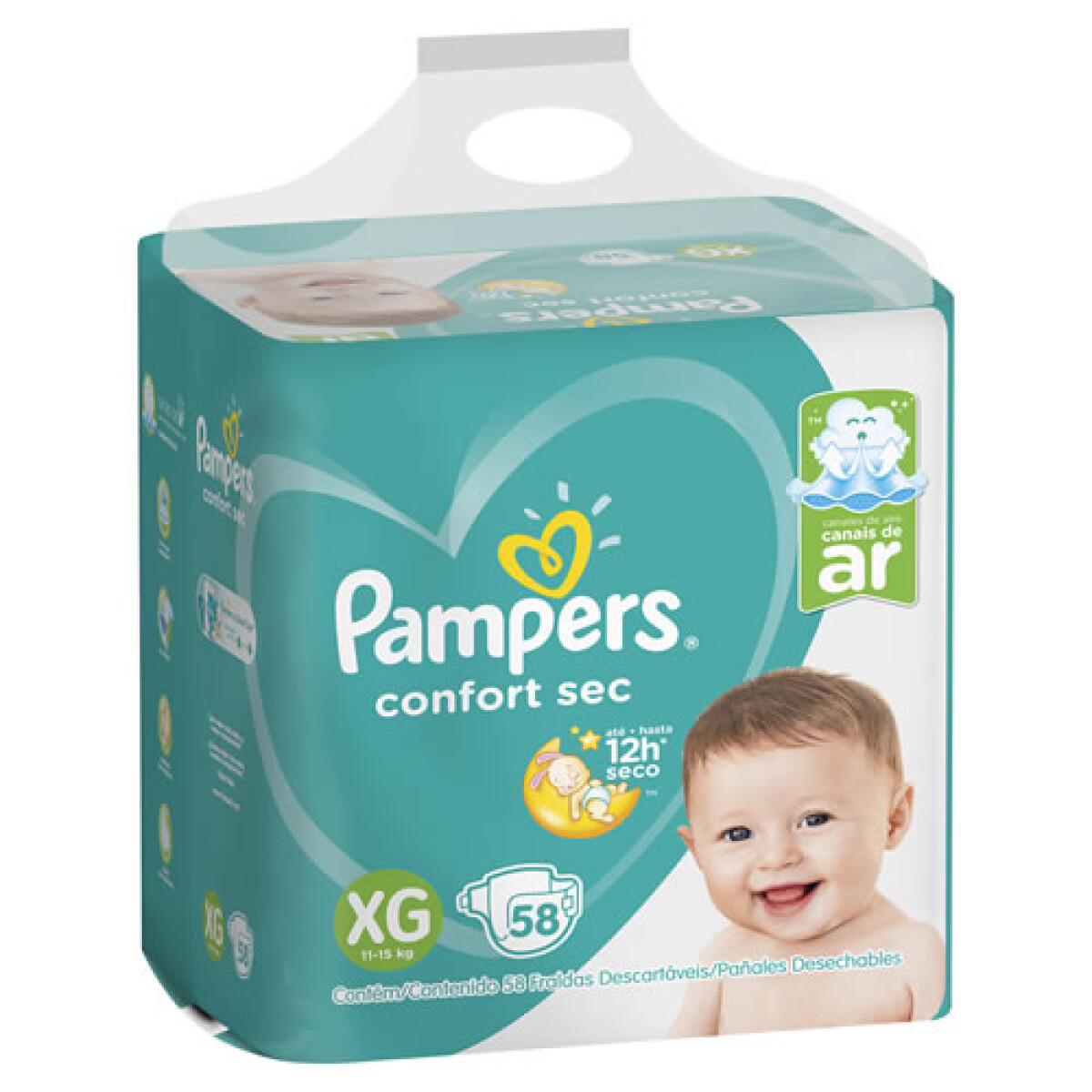 Pampers Confort Sec XG x58 Pañales – Máxima Absorción y Protección