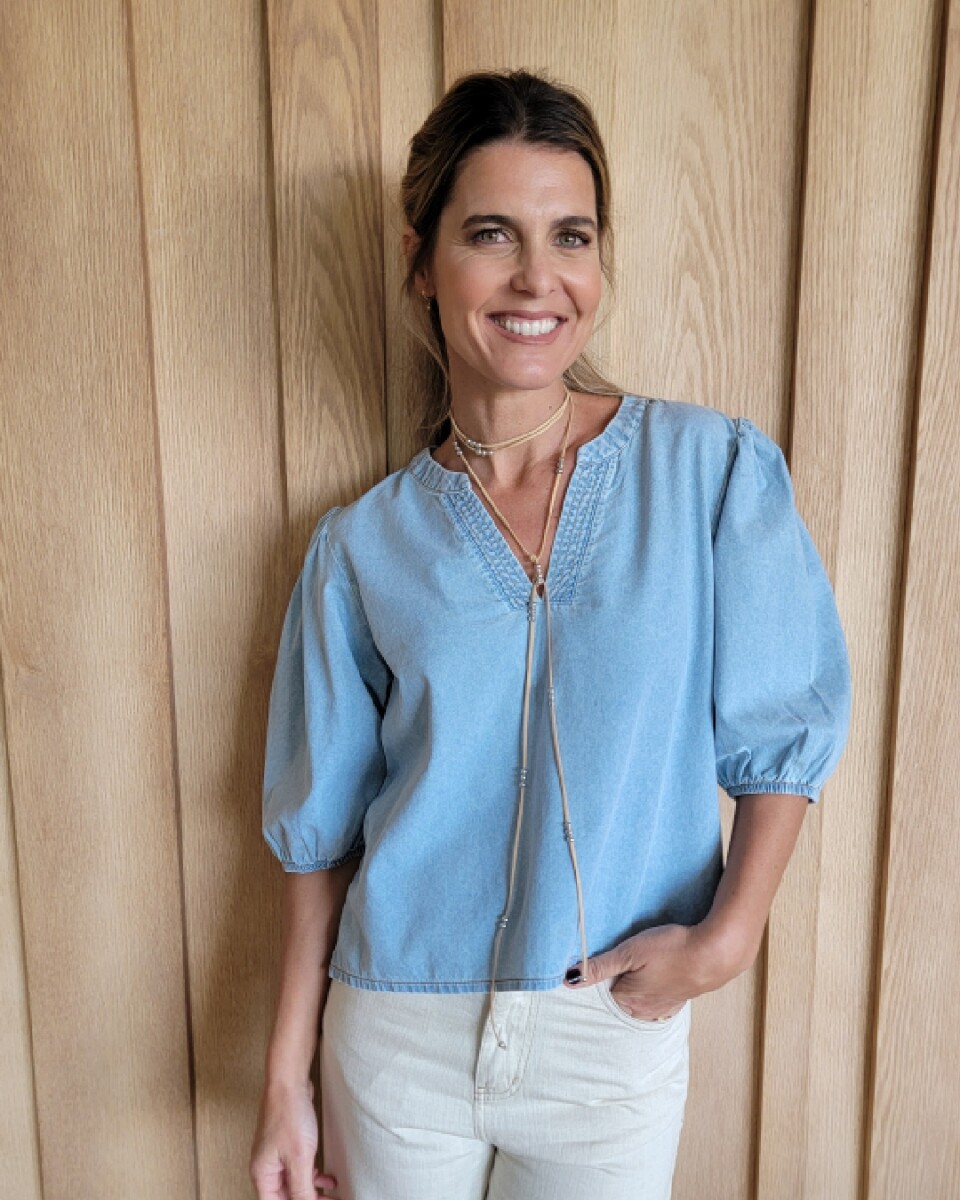 Blusa Margarita - Denim Celeste 