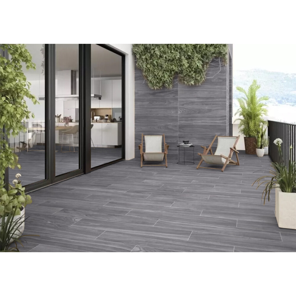 PORCELANATO RECTIFICADO PARA INTERIOR O EXTERIOR BENGALA DARK "A" 23X120 CM Porcelanato Rectificado Para Interior O Exterior Bengala Dark "a" 23x120 Cm