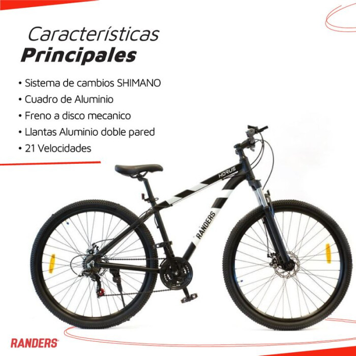 Bicicleta Montaña BKE-2129 Negro con Blanco