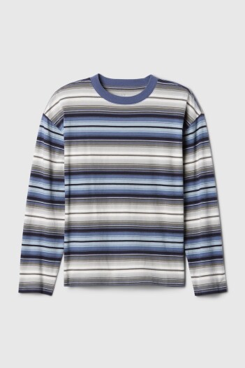 Remera A Rayas Manga Larga Niño Blue Stripe