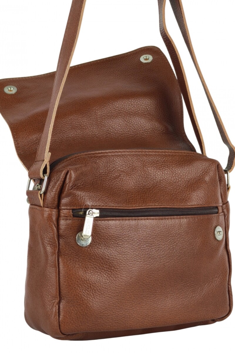 Cartera Bandolera 100% Cuero Marrón