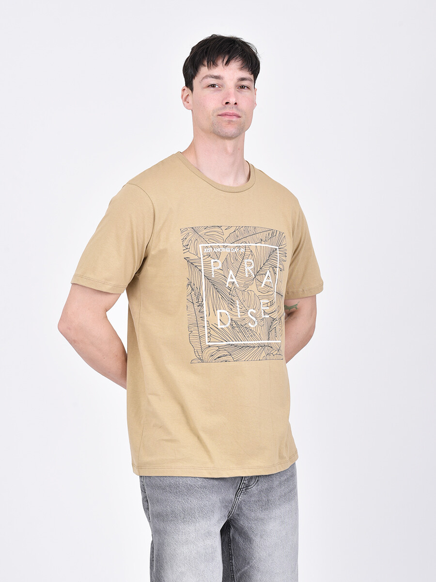 REMERA PARADISE - BEIGE 
