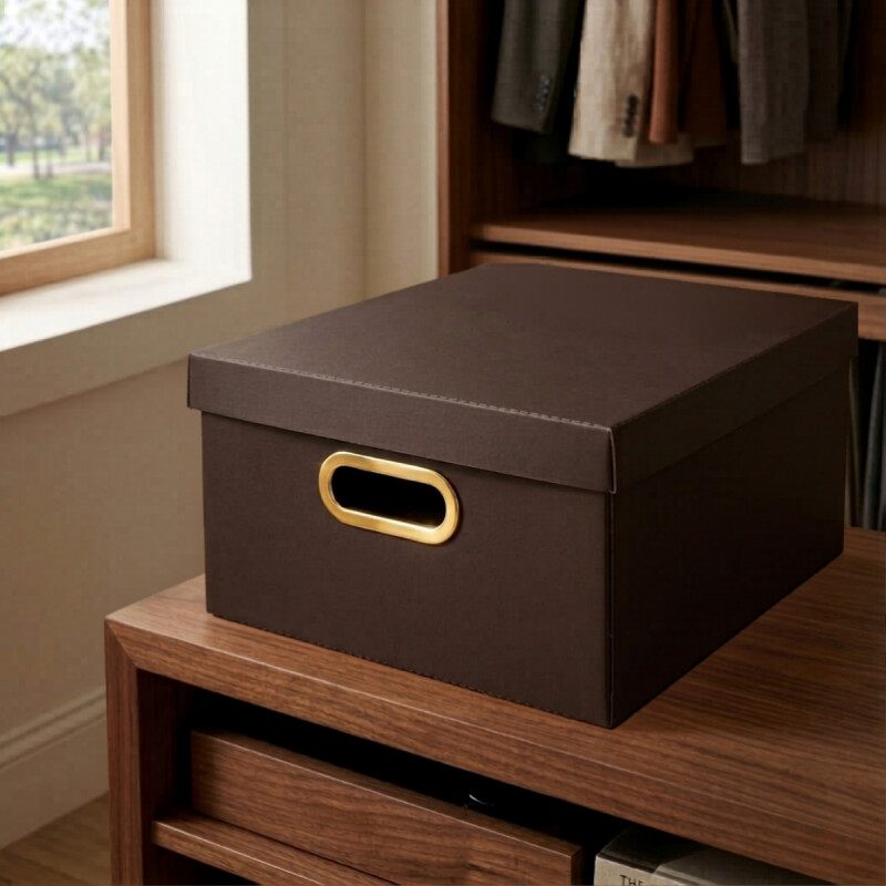 Caja organizadora Lino M 29cm x29cm x15cm MARRON