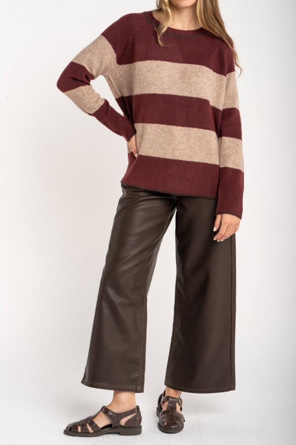 Sweater Rayado Bordeaux