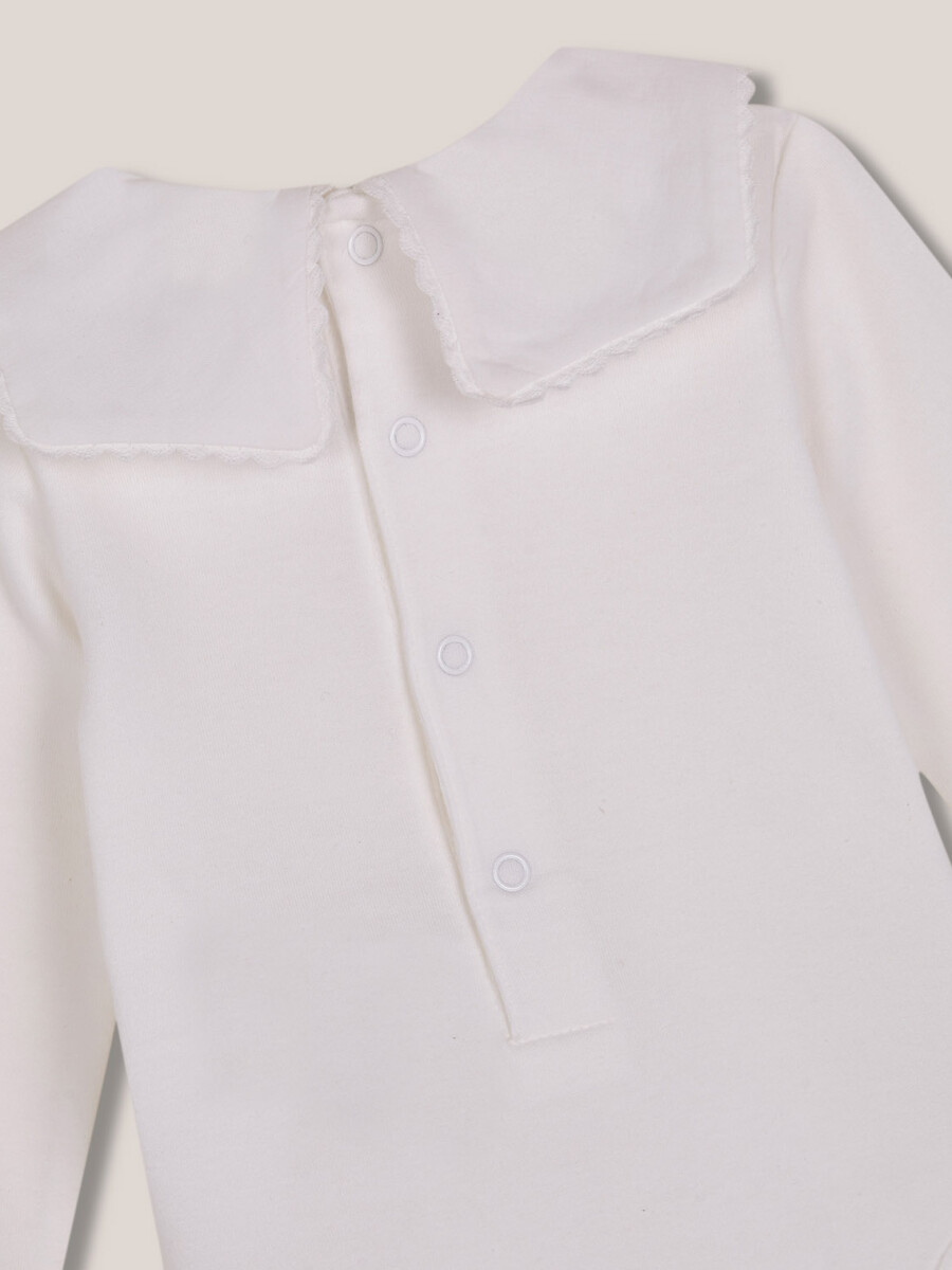 Body Con Cuello Grande Blanco Roto