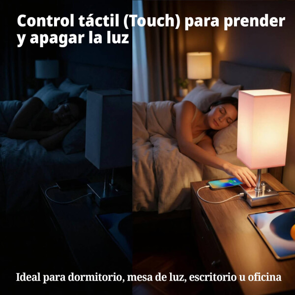 Lámpara de Mesa Touch IMBACK IBK-ILU013 | Con USB-C, USB-A y Enchufes | Moderna y Funcional Rosa Lámpara de Mesa Touch IMBACK IBK-ILU013 | Con USB-C, USB-A y Enchufes | Moderna y Funcional Rosa