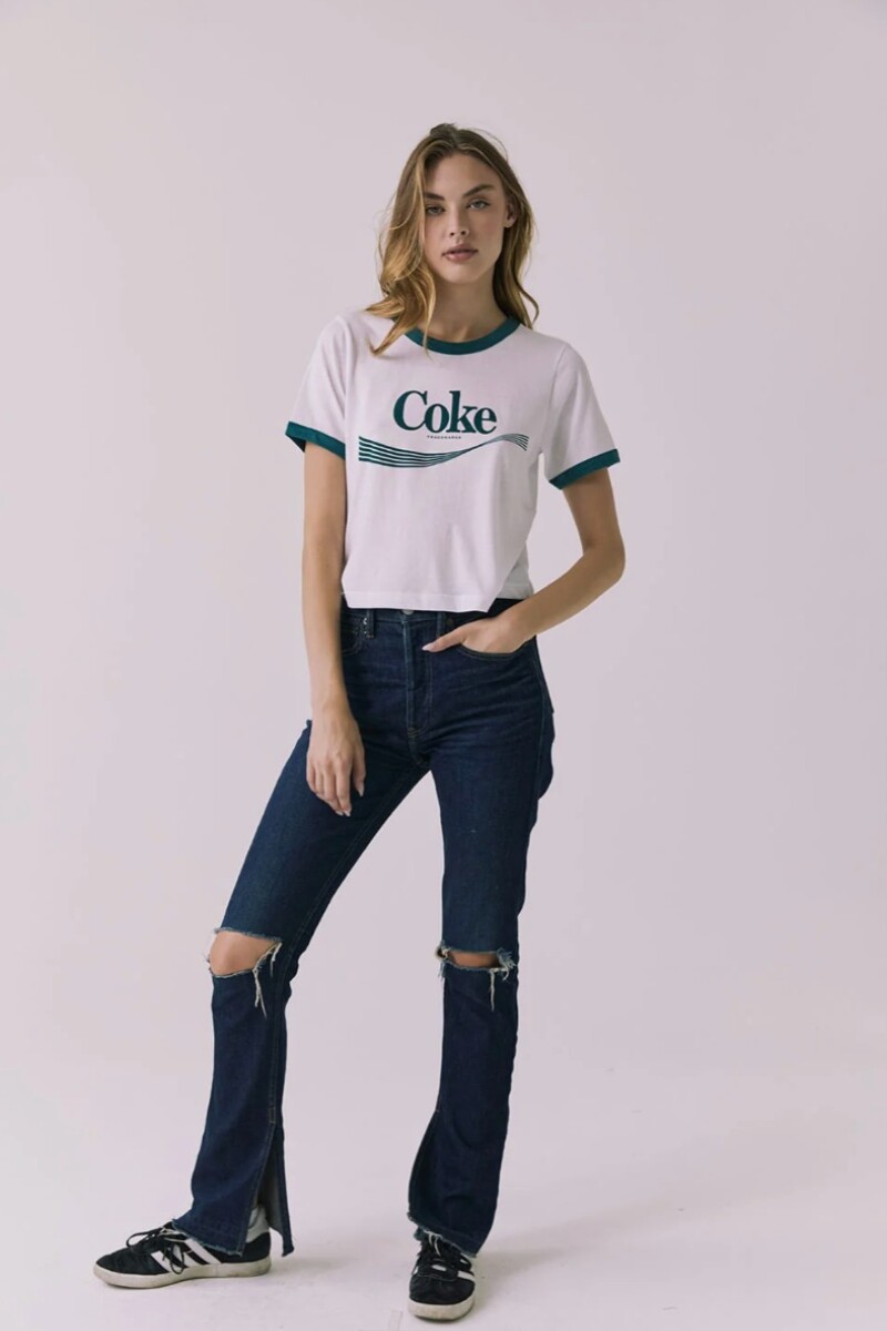 REMERA DE MANGA CORTA COKE Blanco