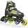 Patín Rollers Extensible Base Metal Ruedas Silicona Verde