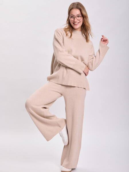 Pantalón punto Beige