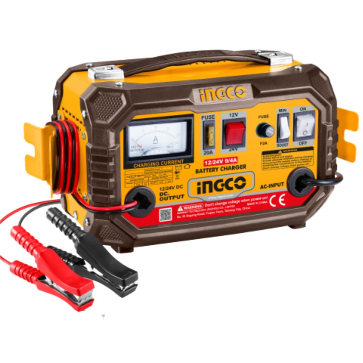 Cargador Ingco de batería auto 12/24 Volts 