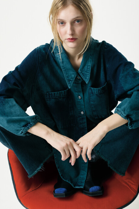 Camisa Cisne Denim Washed Green