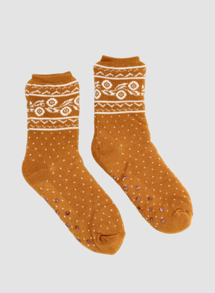 Medias ultra abrigo forradas con abs Mostaza