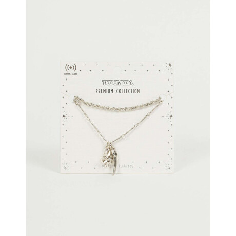 Collar Bañado En Plata Plateado