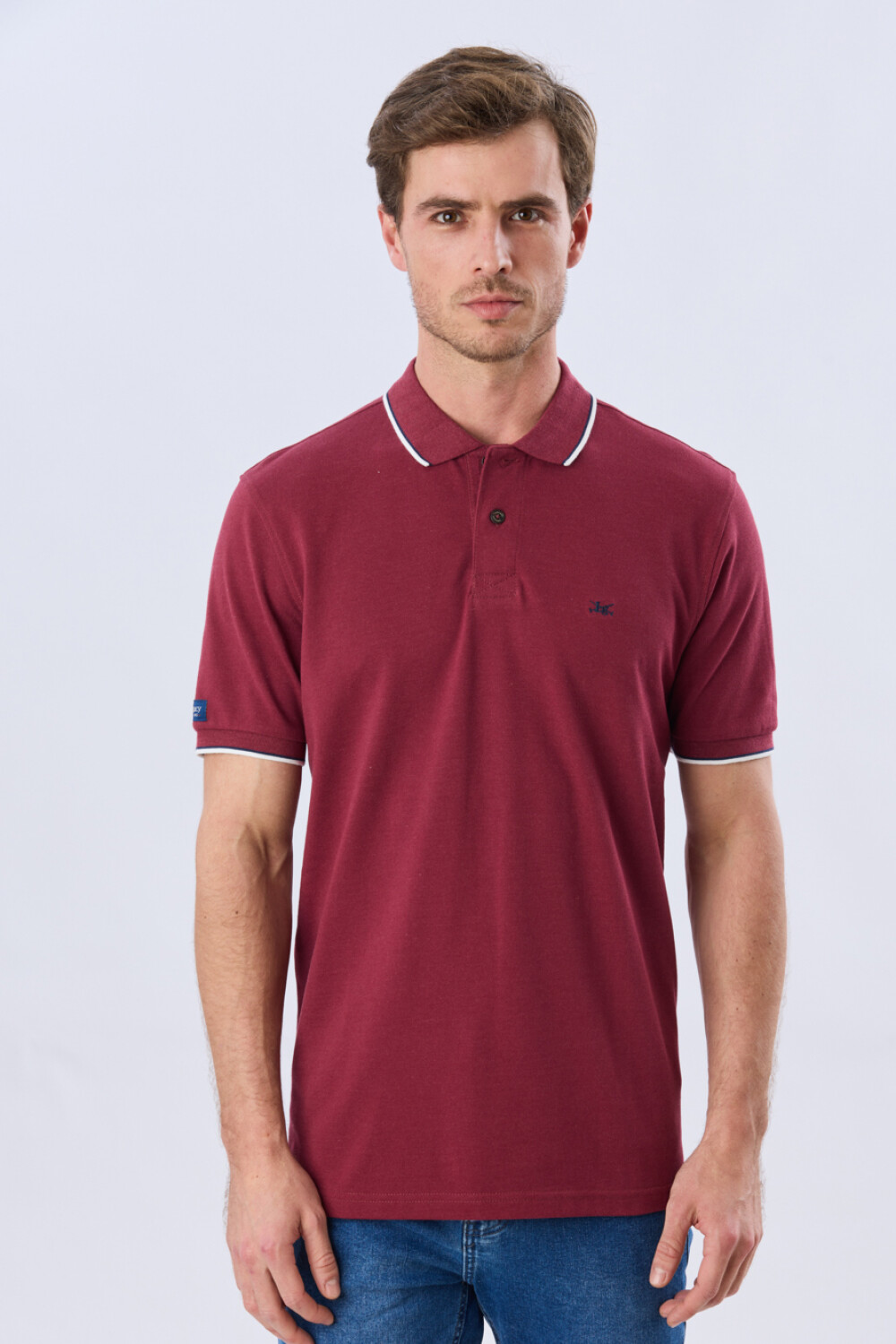 REMERA POLO LISA PIQUÉ Bordo Melange