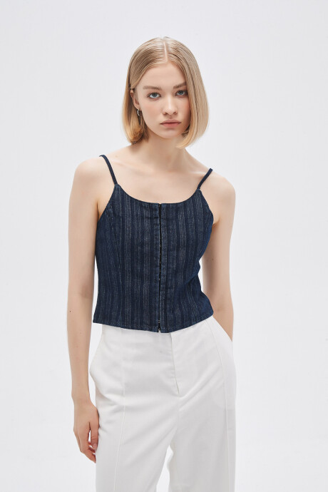 Tops Strip Azul Indigo