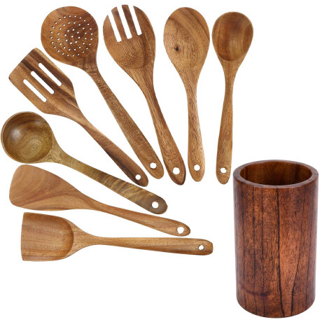 Set Utensilios Cocina Madera X9 Cucharones Calidad Set Utensilios Cocina Madera X9 Cucharones Calidad