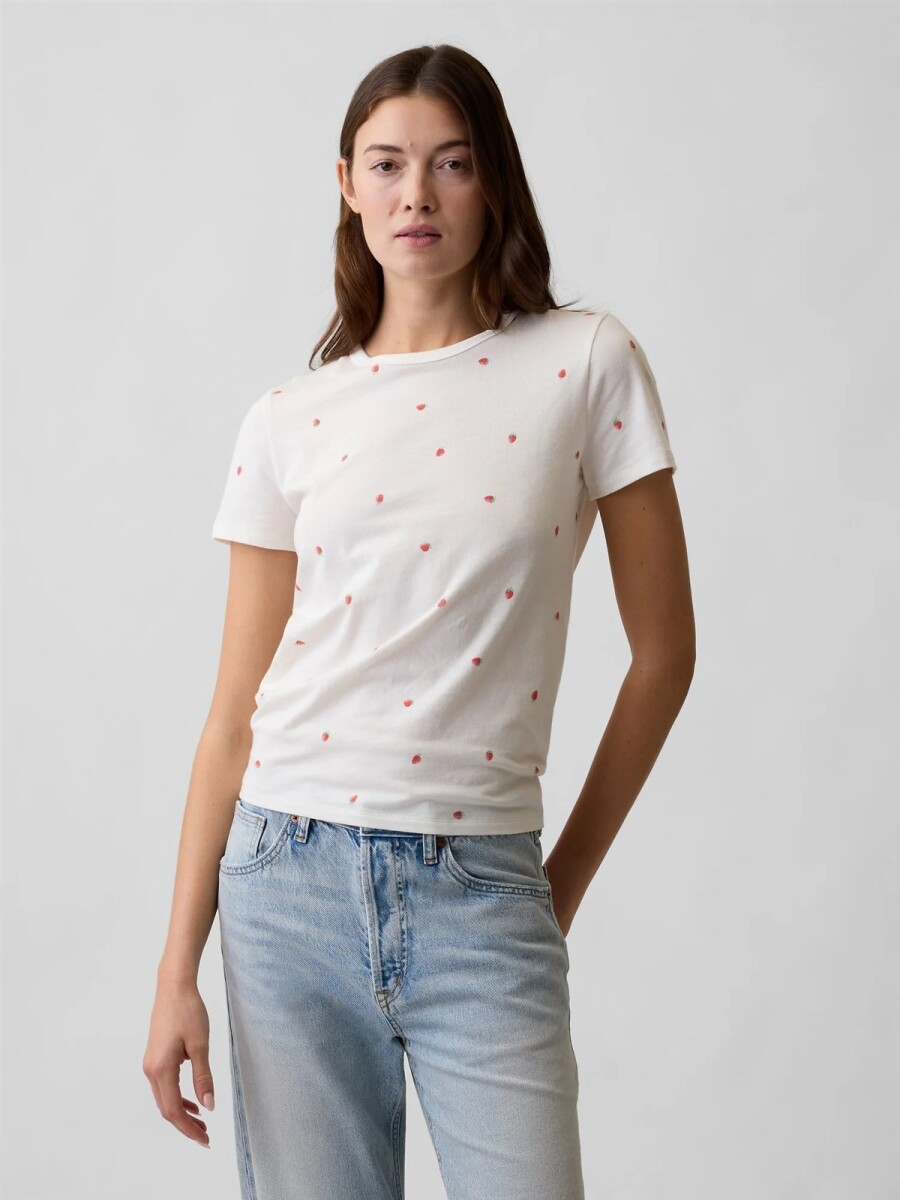 Remera Manga Corta Mujer - Strawberries White 