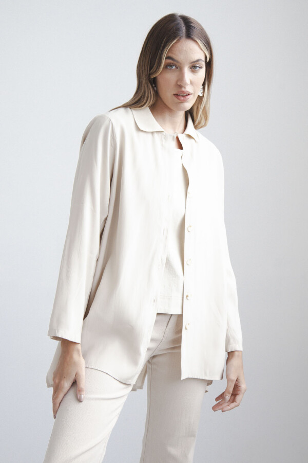 CAMISA SOFT CUELLO BEIGE