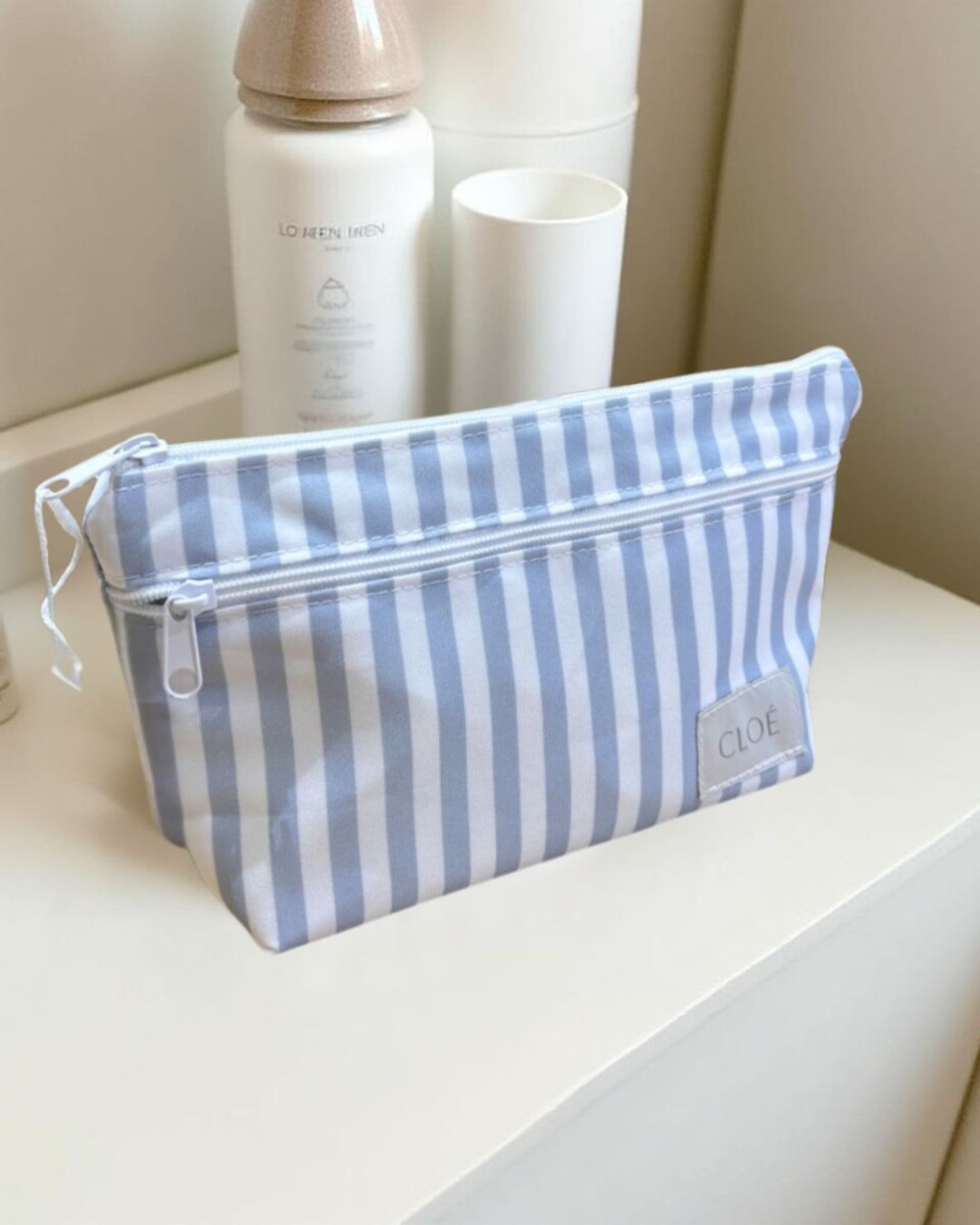 Cartuchera Cutie - Rayas Celeste 