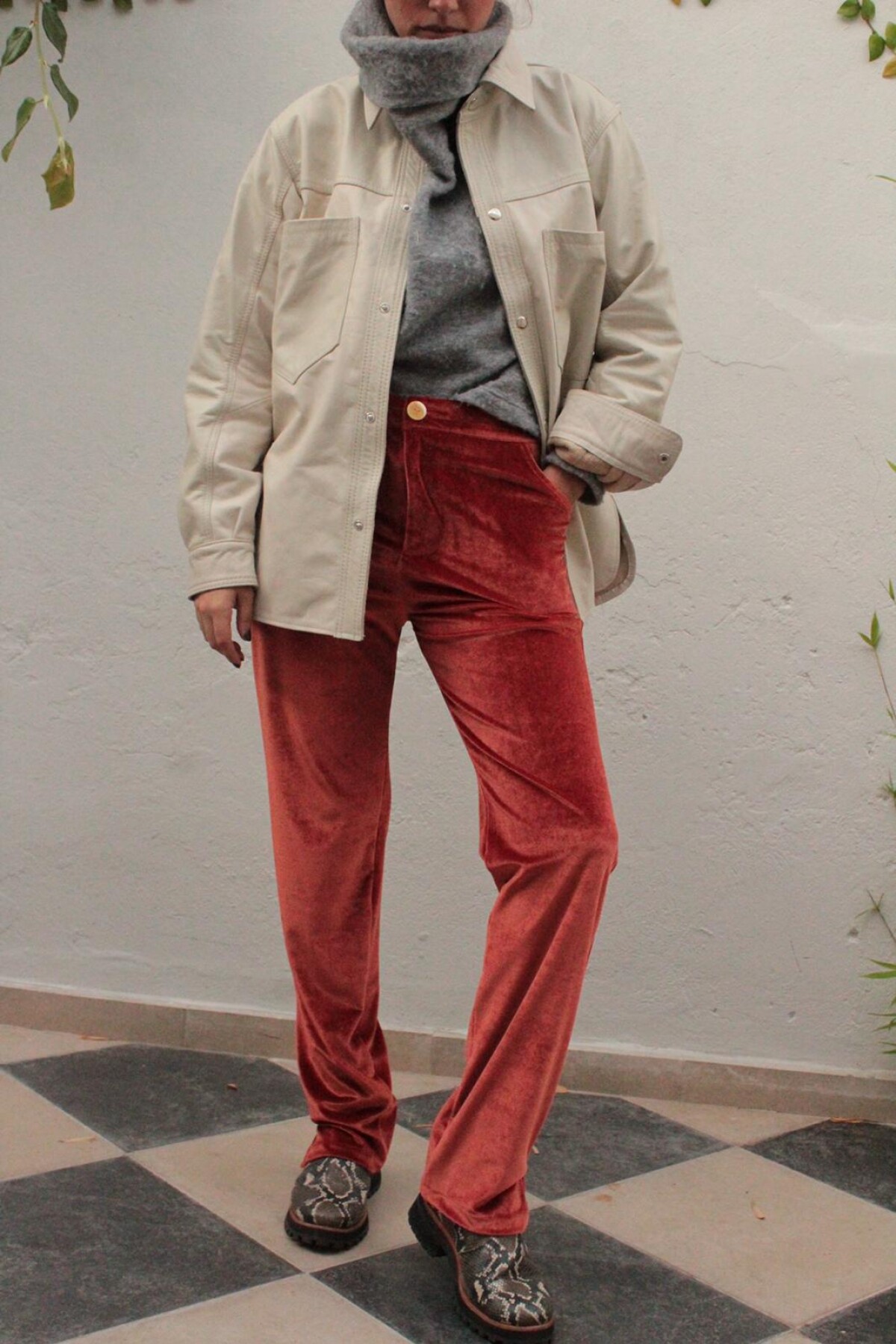 Velvet Suit Pant Terracota