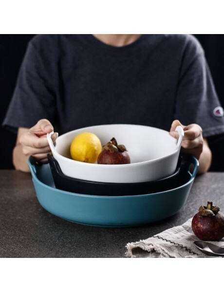 ENSALADERA C/ASAS CERAMICA AZUL MATE. 30x29x9CM ENSALADERA C/ASAS CERAMICA AZUL MATE. 30x29x9CM