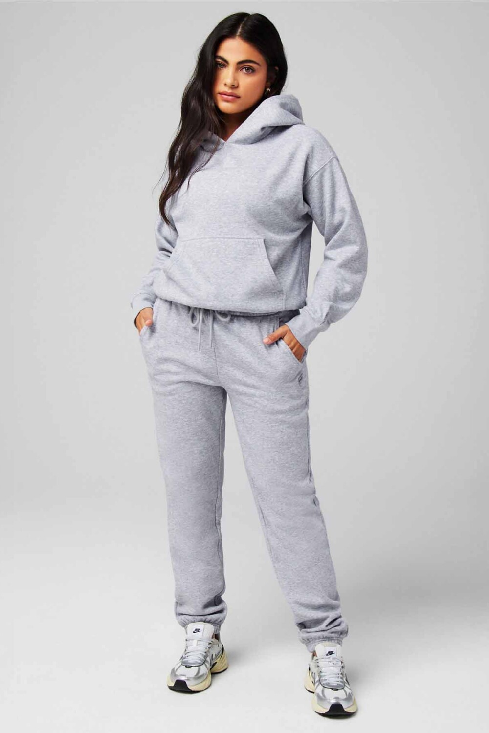 Polera Cozy Fleece Hoodie Mujer Classic Grey Heather