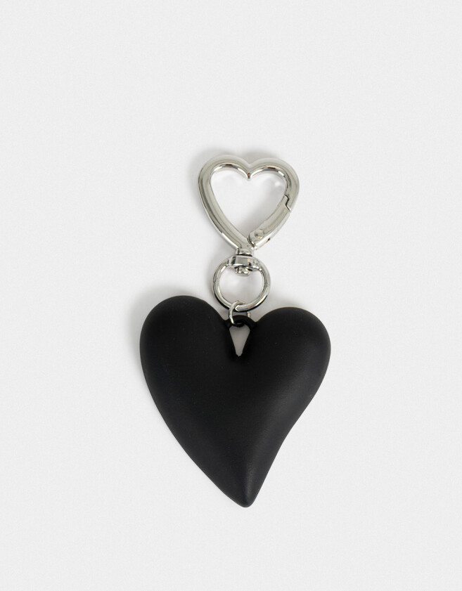 Llavero Metal Llavero Y Bag Charm Corazón - Negro