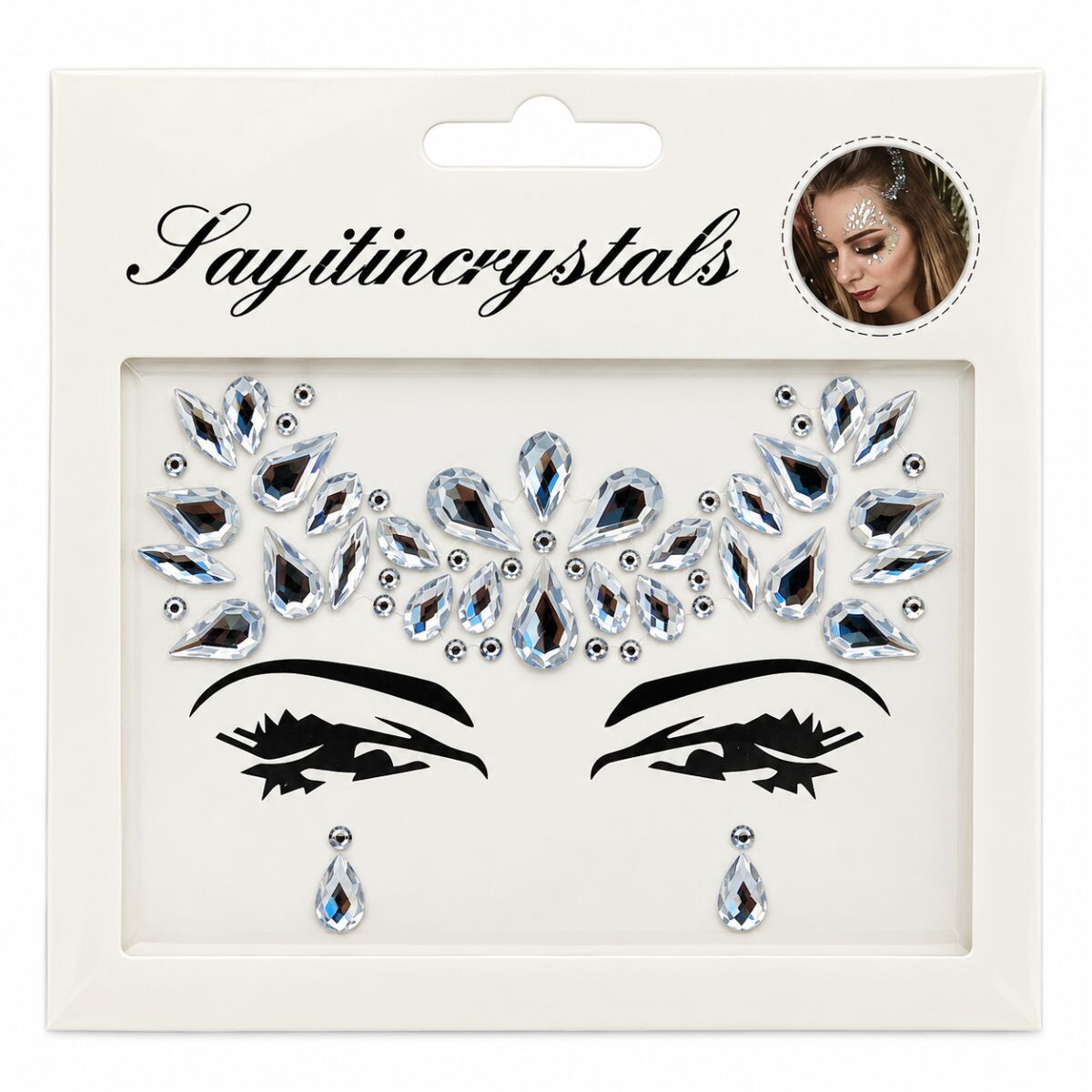 Sticker para Rostro Diamante - Plateada 