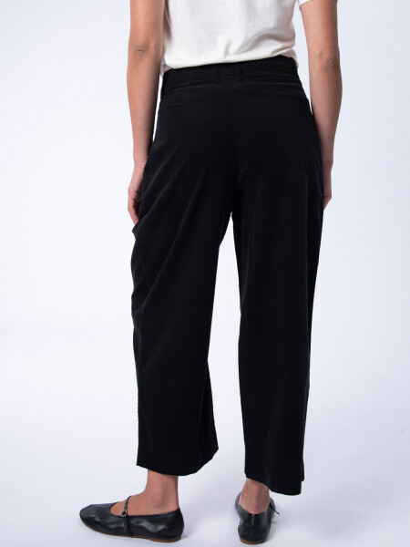 Pantalón de micropana ancho pinzas Negro