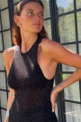 VESTIDO TEJIDO LOBO Negro