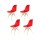 Silla De Comedor Eames Pack 4 Unidades Varios Colores Lumax Roja