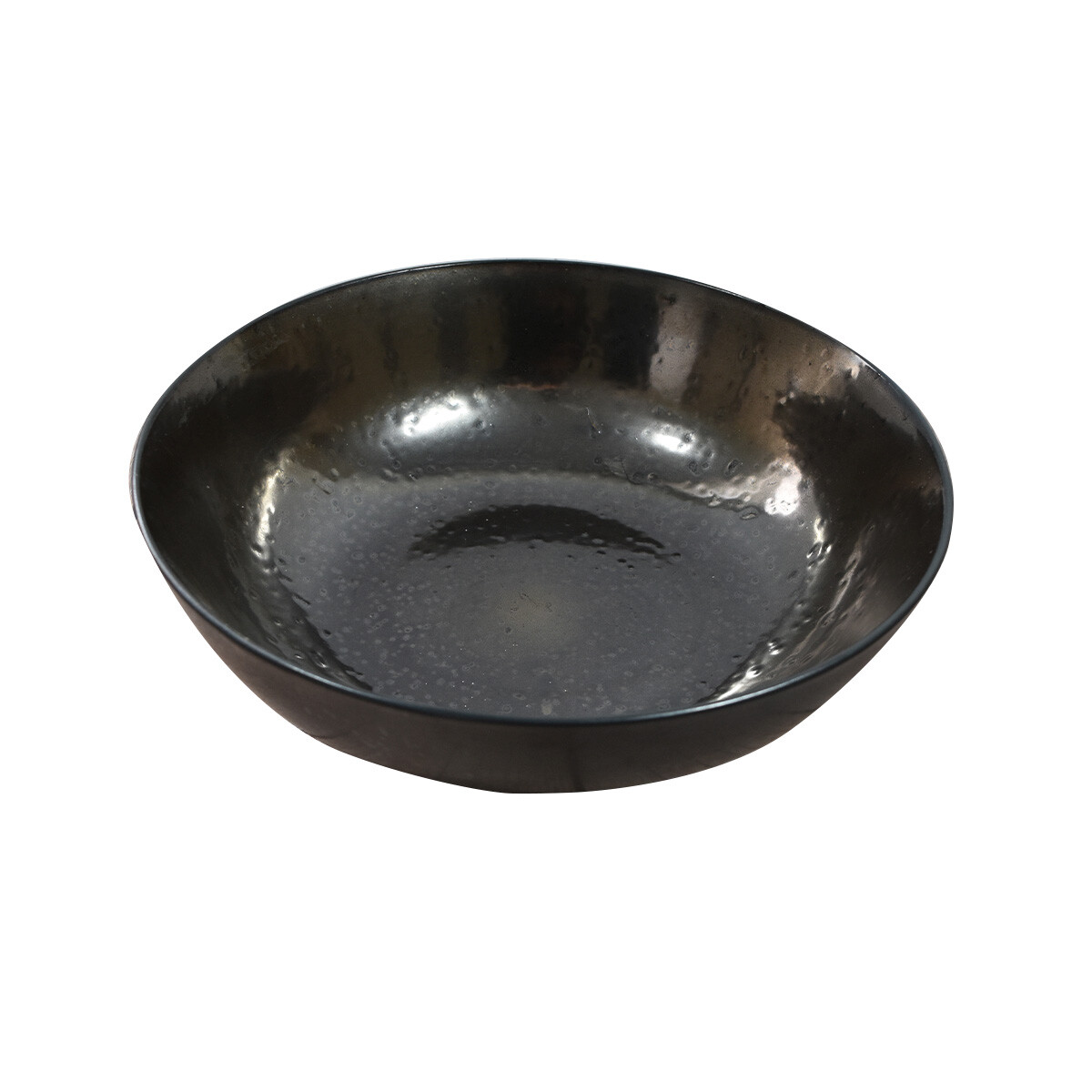 Bowl de cerámica marrón metalizado 
