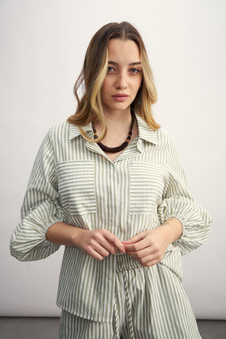 Camisa Flora Verde