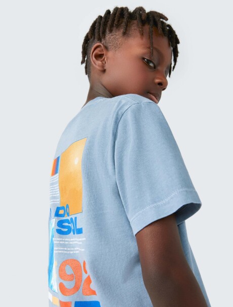 CAMISETAS INFANTIL CON ESTAMPA AZUL