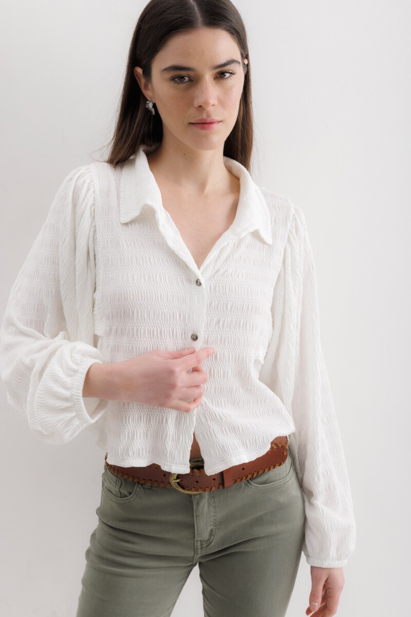 Camisa Aisling - Blanco texturado 