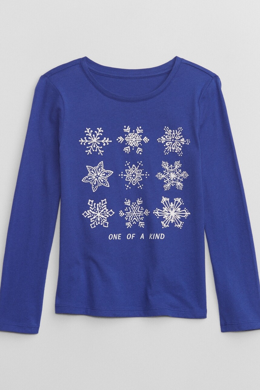 Remera Gràfico Manga Larga Niña Mosaic Blue