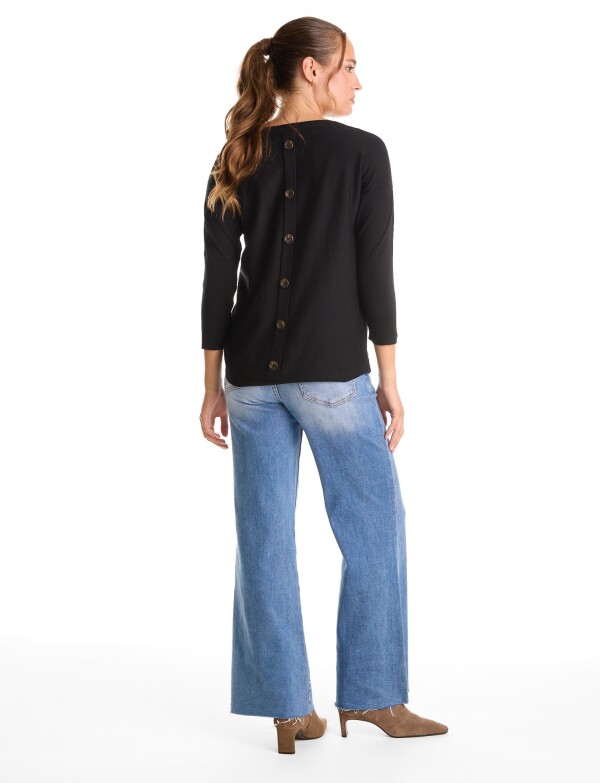 Buzo Espalda Botones NEGRO