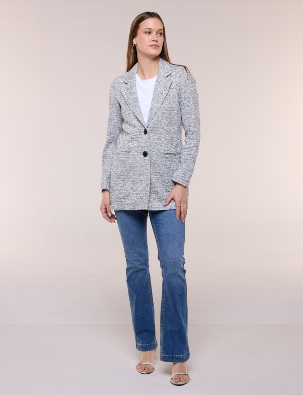 Blazer Printed Con Doble Botonadura Vertical NEGRO/GRIS